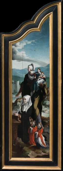 Triptych with the Crucifixion, Saints and Donors a Nordniederländischer Meister um 1530