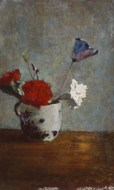 Pinks in a Chinese cup a Odilon Redon