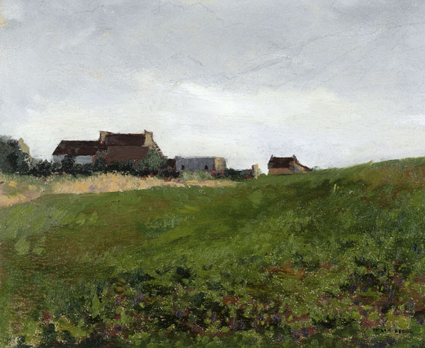 Bretonische Landschaft mit Gehöft a Odilon Redon