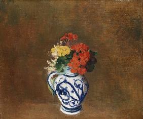 Flowers in a Blue Vase, c.1900