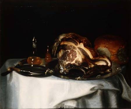 Still life with meat and bread (pair of 78161) a of Chichester Smith