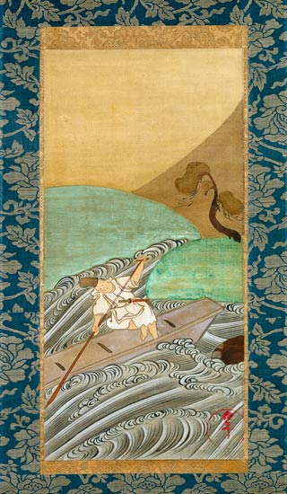 The Boatman (pen & ink on silk) a Ogata Korin