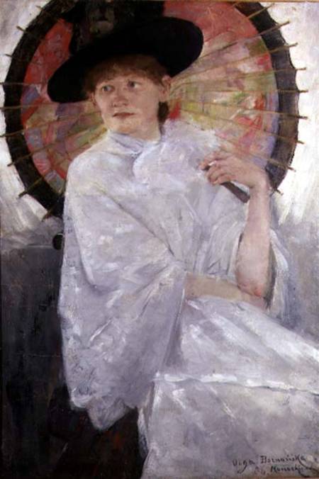 Portrait of a Lady with a Japanese Parasol a Olga Boznanska