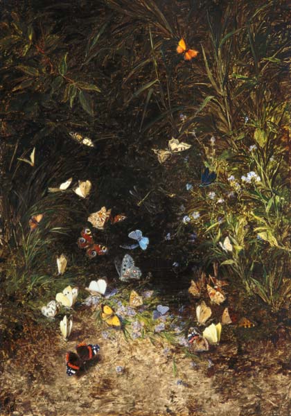 Meadow with coloured butterflies a Olga Wisinger-Florian