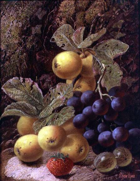 Still Life with Apples, Grapes, Strawberry and Gooseberry a Oliver Clare