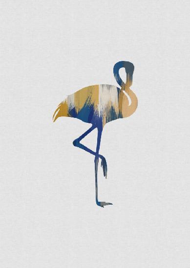Blue & Yellow Flamingo