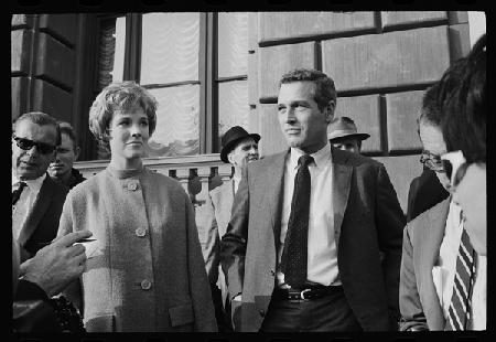 Julie Andrews and Paul Newman on the set of Torn Curtain