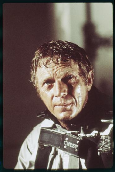 Steve McQueen on set of The Towering Inferno