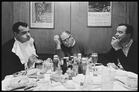 Walther Matthau, Billy Wilder and Jack Lemmon on the set of The Fortune Cookie