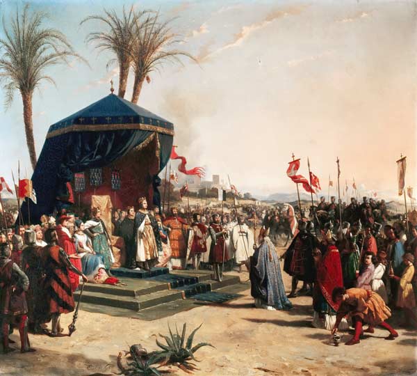 St. Louis (1214-70) King of France Receiving Robert Patriarch of Jerusalem, in Damietta in 1249 a Oscar Gue