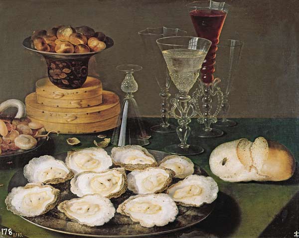 Still Life with Oysters and Glasses a Osias Beert I.