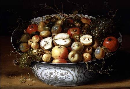 Still Life of Fruit in a Porcelain Bowl a Osias Beert I.