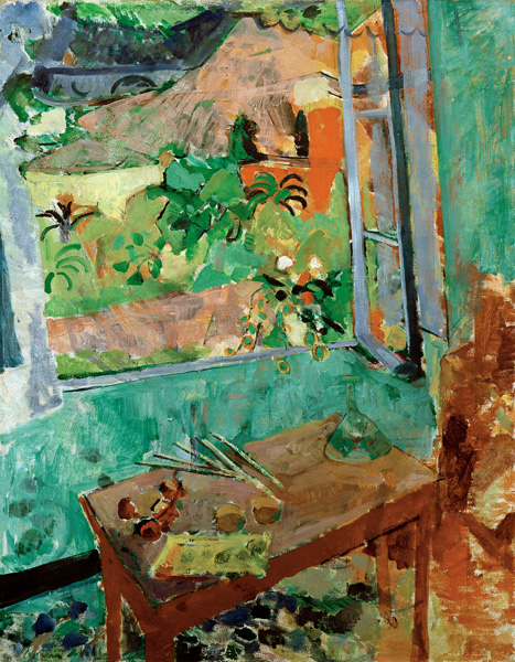 Studio with window view on house and bridge, Levanto a Oskar Moll