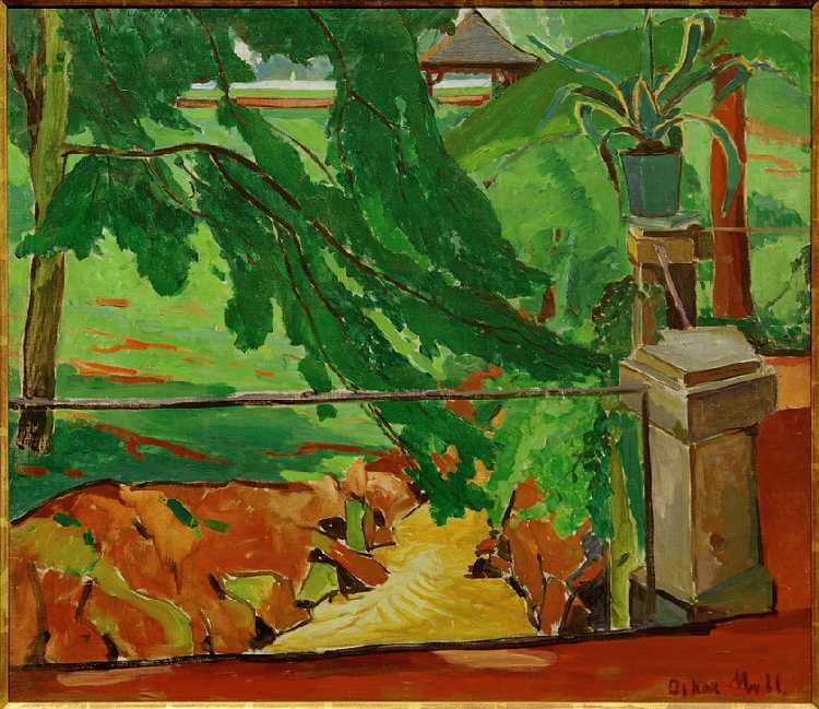 Garden in Hattenheim a Oskar Moll