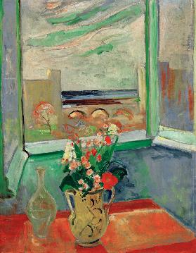 Levanto I: Bouquet at the window with bridge
