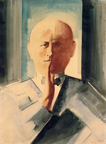 self portrait, painting a Oskar Schlemmer