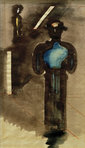 Zwei blauschwarze Figur a Oskar Schlemmer
