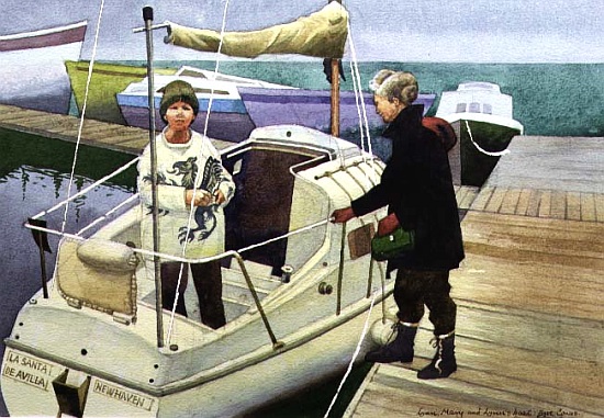 Lynn, Mary and Lynns Boat, East Cowes a  Osmund  Caine