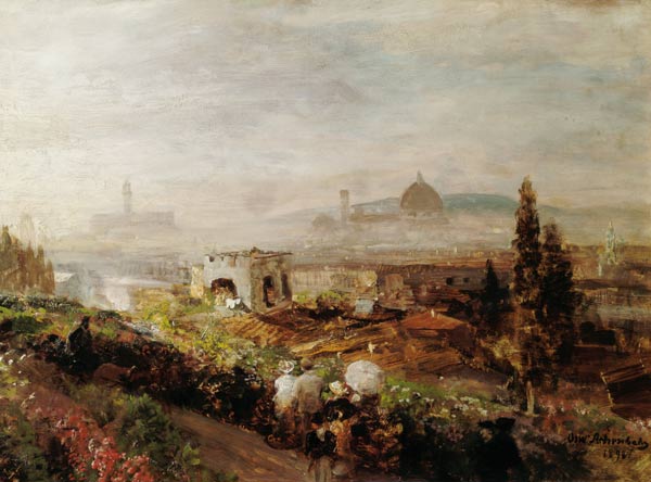 Look on Florence. a Oswald Achenbach