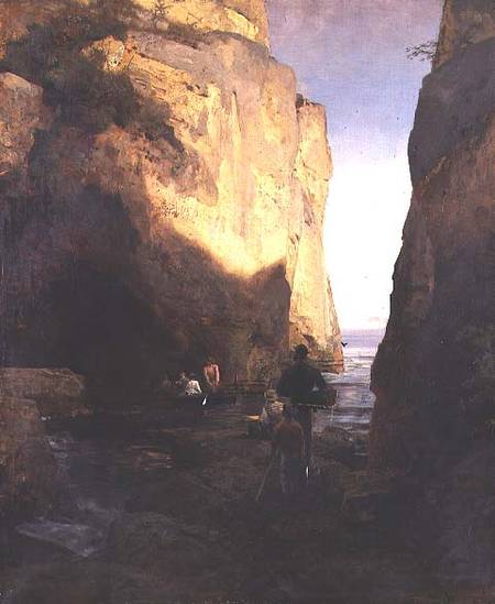 Entering the Grotto a Oswald Achenbach