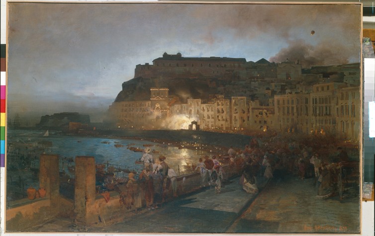 Fireworks in Naples a Oswald Achenbach