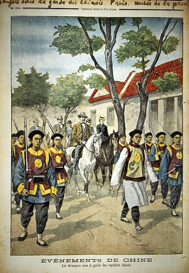 European foreigners under armed escort Chinese regular soldiers during the Boxer rebellion of 1899-1 a Oswaldo Tofani