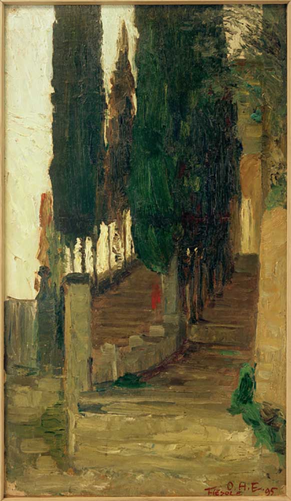 Stairs to the monastery in Fiesole a Otto Heinrich Engel