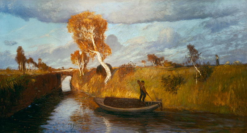 Bridge in the Moor (Autumn) a Otto Modersohn