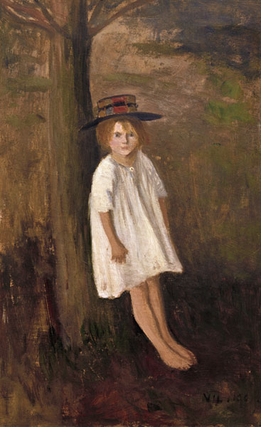 Mädchen mit Hut a Otto Modersohn