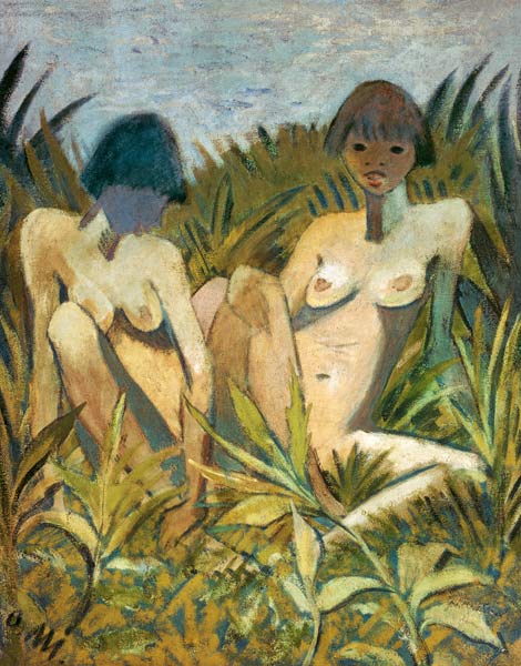 Two girls in the reed a Otto Mueller