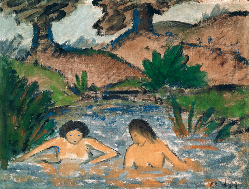 Two girls taking a bath a Otto Mueller