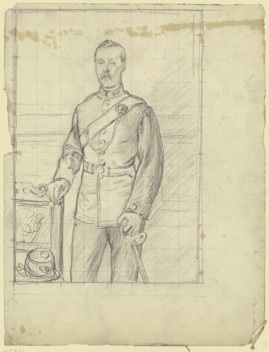 Bildnis eines Mannes in Uniform, Dreiviertelfigur a Otto Scholderer