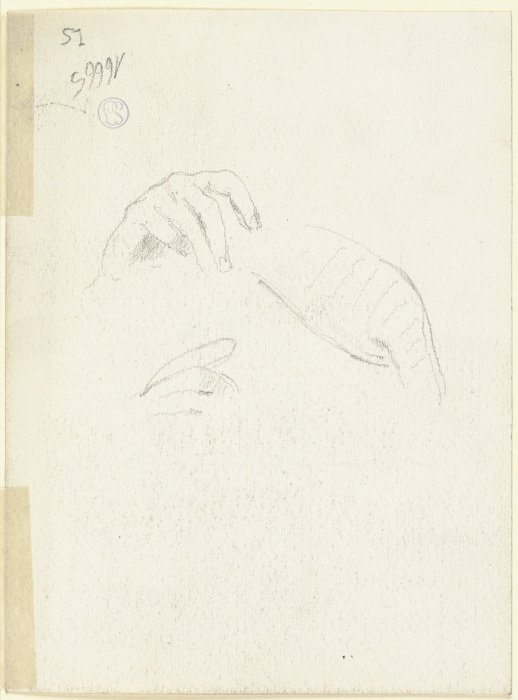 Zwei Hände und eine Draperie (?) a Otto Scholderer