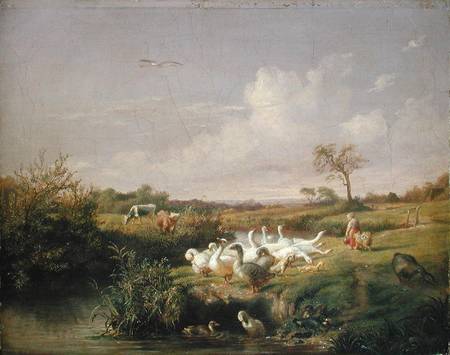 Geese Grazing a Otto Speckter