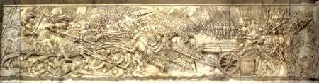 The Battle of Marignano in 1515, from the tomb of Francois I and Claude of France, Duchess of Britta a P Bontemps