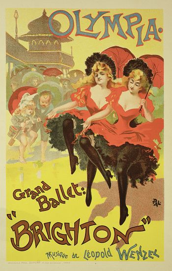 Reproduction of a poster advertising the ballet 'Brighton', Theatre Olympia a Pal