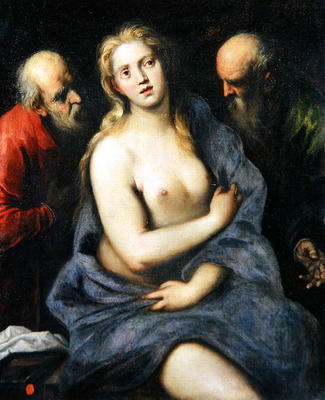 Susanna and the Elders (oil on canvas) a Palma Il Giovane