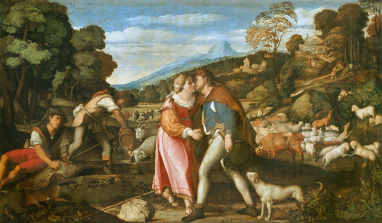 Jakob und Rahel a Palma il Vecchio (eigentl. Jacopo Negretti)