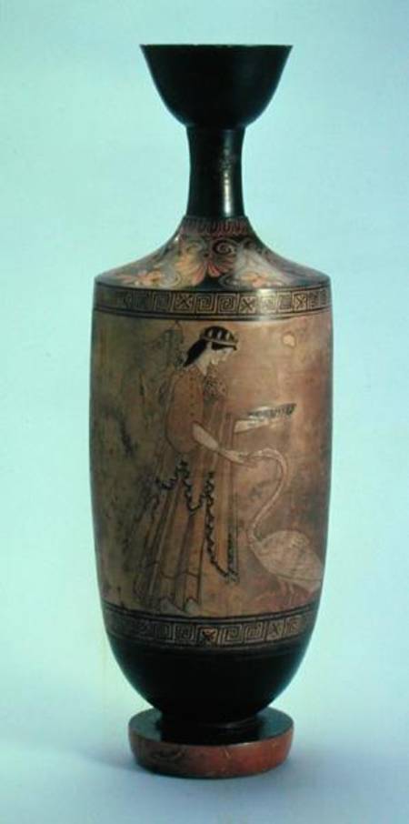 Attic white-ground Lekythos with Artemis and a swan a Pan  Painter