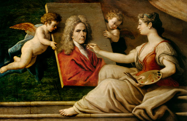 Self Portrait in an Allegory of the Arts a Paolo de Matteis