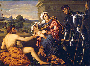 Madonna mit den Hll. Johannes d. Täufer und Georg a Paris Bordone