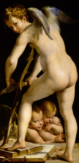 The bend carving Amor a Parmigianino
