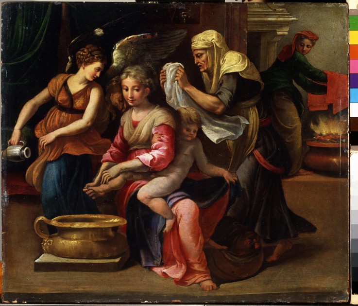 The Child's Bath a Parmigianino