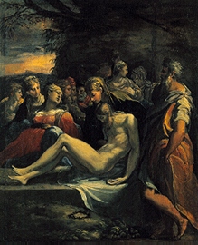 The burial Jesu. a Parmigianino