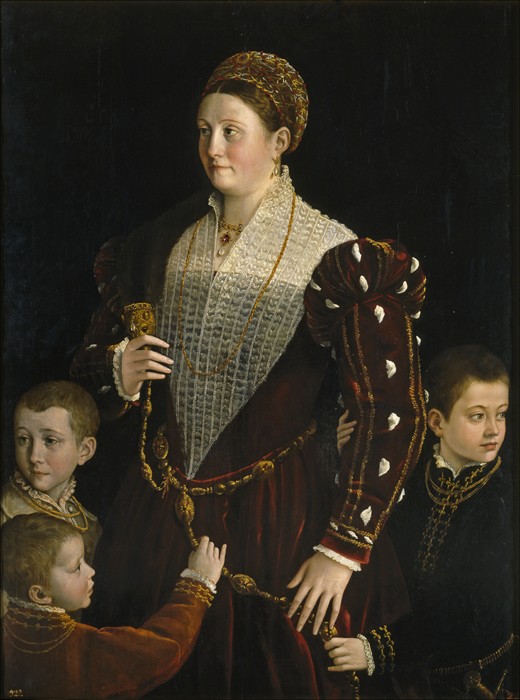 Portrait of Camilla Gonzaga di San Secondo and Her Three Sons a Parmigianino