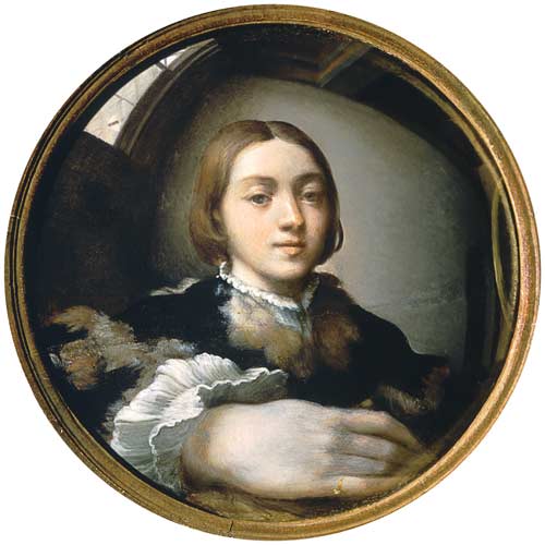 Self-portrait in the convex mirror a Parmigianino