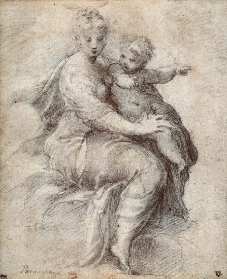 Madonna and Child on the Clouds