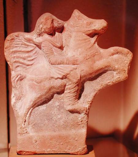 Statue of Parthian horseman a Parthian School