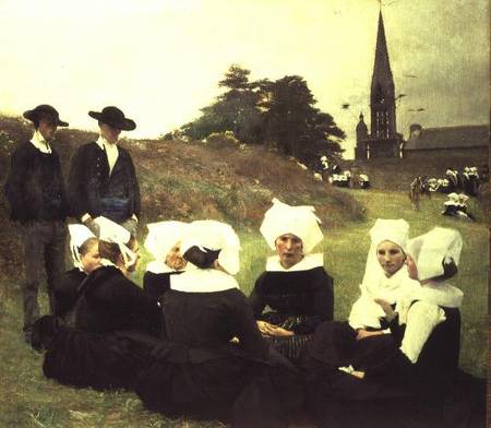 Breton Women Sitting at a Pardon a Pascal  Dagnan-Bouveret Il Giovane