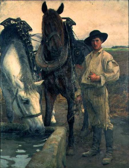 Horses at the Water Trough a Pascal  Dagnan-Bouveret Il Giovane